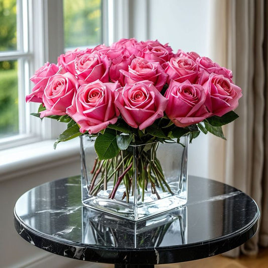 Bouquet de roses roses - Livraison de fleurs à Lausanne - Florgan