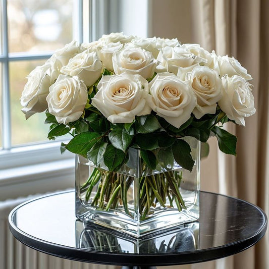 Bouquet de roses blanches