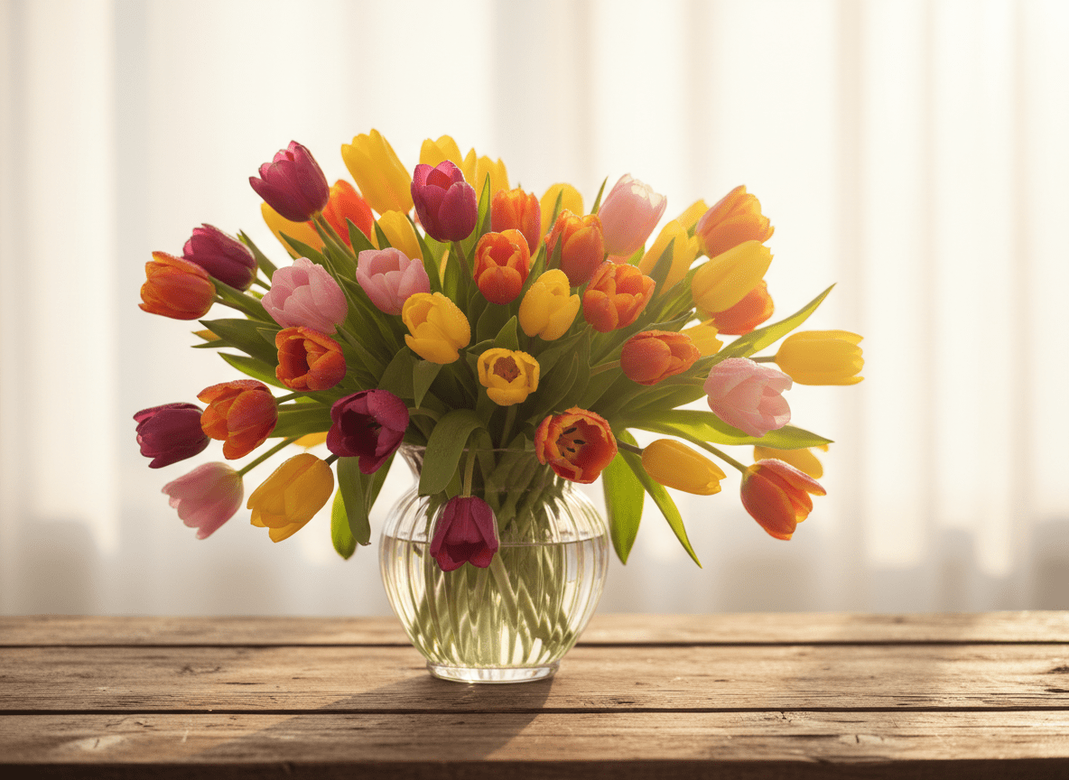 Bouquet de tulipes multicolores - Livraison de fleurs à Lausanne - Florgan