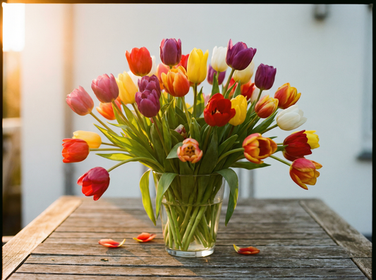 Bouquet de tulipes multicolores - Livraison de fleurs à Lausanne - Florgan