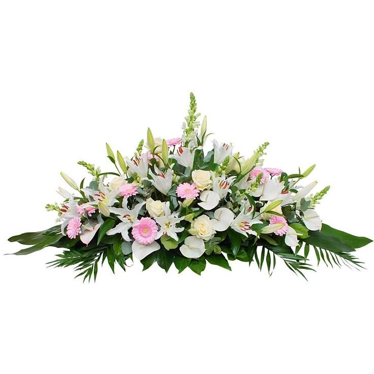 Gerbe de deuil blanche et rose - Livraison de fleurs à Lausanne - Florgan