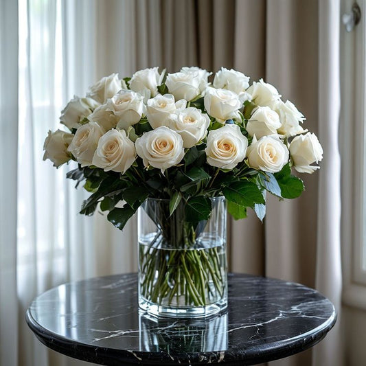 Bouquet de roses blanches