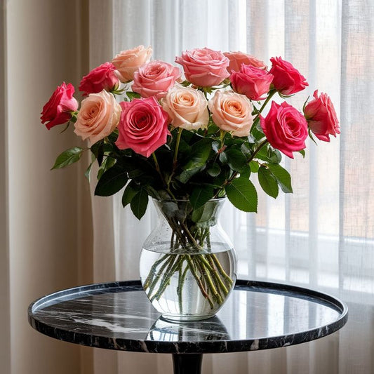 Bouquet de roses pastels